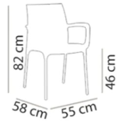 Chaise avec accoudoir polypropylène et pieds alu CONCAG pour Chaise...