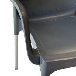 Chaise avec accoudoir polypropylène et pieds alu CONCAG pour Chaise...