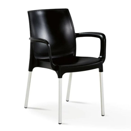 Chaise avec accoudoir polypropylène et pieds alu CONCAG pour Chaise...