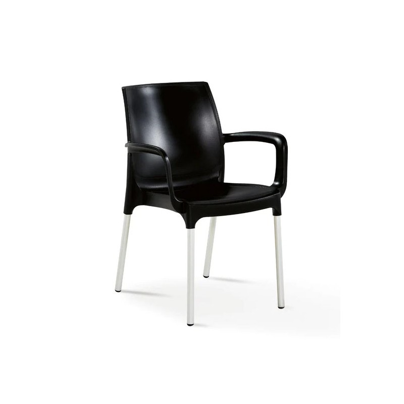 Chaise avec accoudoir polypropylène et pieds alu CONCAG pour Chaise...